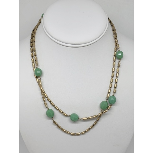 J. Crew Faceted Jade Green Beads Necklace - Picture 1 of 3